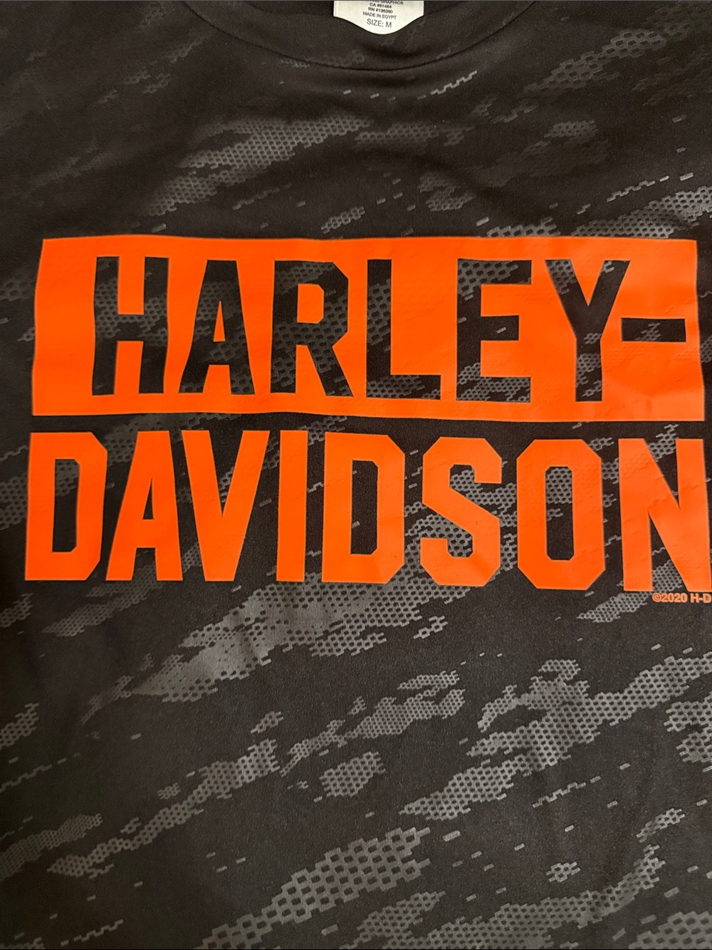 Harley-Davidson Black and Orange Short Sleeve Tee - Picture 3 of 5